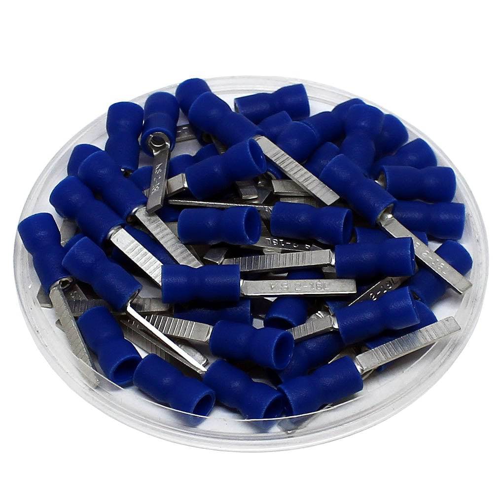 16 to 14 AWG Vinyl Insulated Easy Entry Flat Blade Terminals, Butted Seam, 100 Pieces - DBVEL2-18