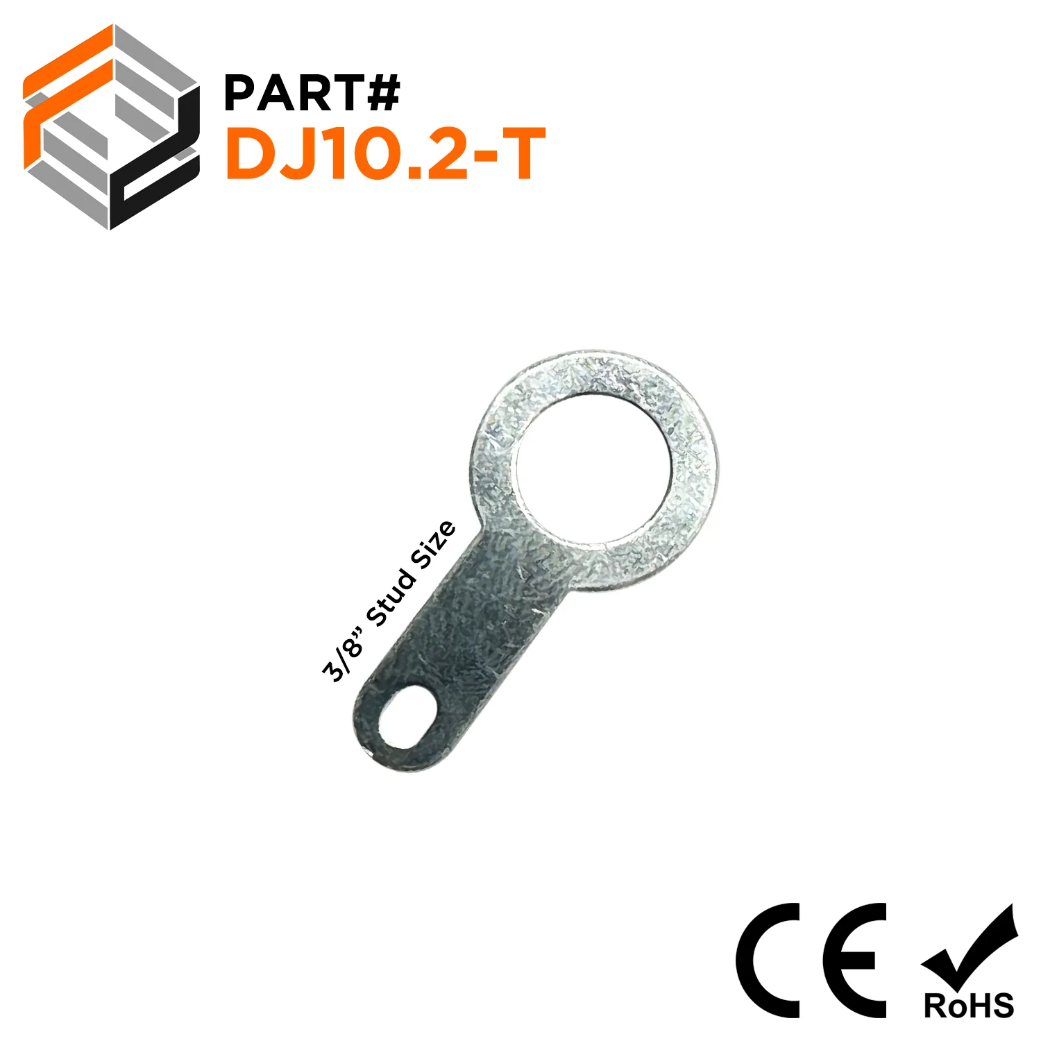 DJ10.2-T Tin Plated Brass Earthing Washer, 3/8" Stud, 100 Pieces
