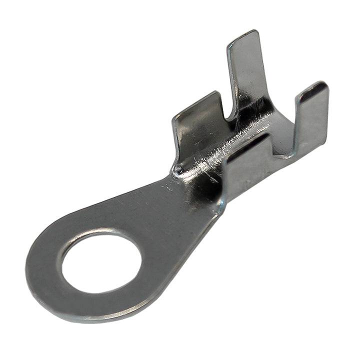 DJ431-5D-T - 14 to 12 AWG Ring Terminals, #10 Stud, Tin Plated Brass, Open Barrel, 100 Pieces
