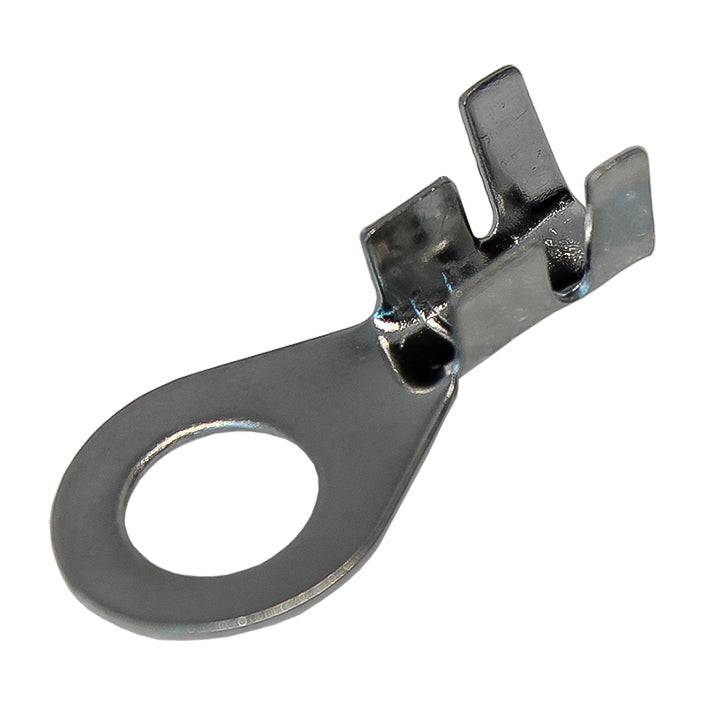 DJ431-6B-T - 18 to 16 AWG Ring Terminals, 1/4" Stud, Tin Plated Brass, Open Barrel, 100 Pieces