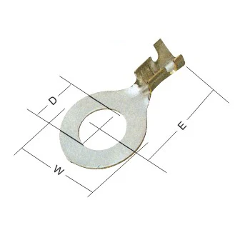DJ431-8C - 16 to 14 AWG Ring Terminals, 5/16" Stud, Brass, Open Barrel, 100 Pieces - Image 2