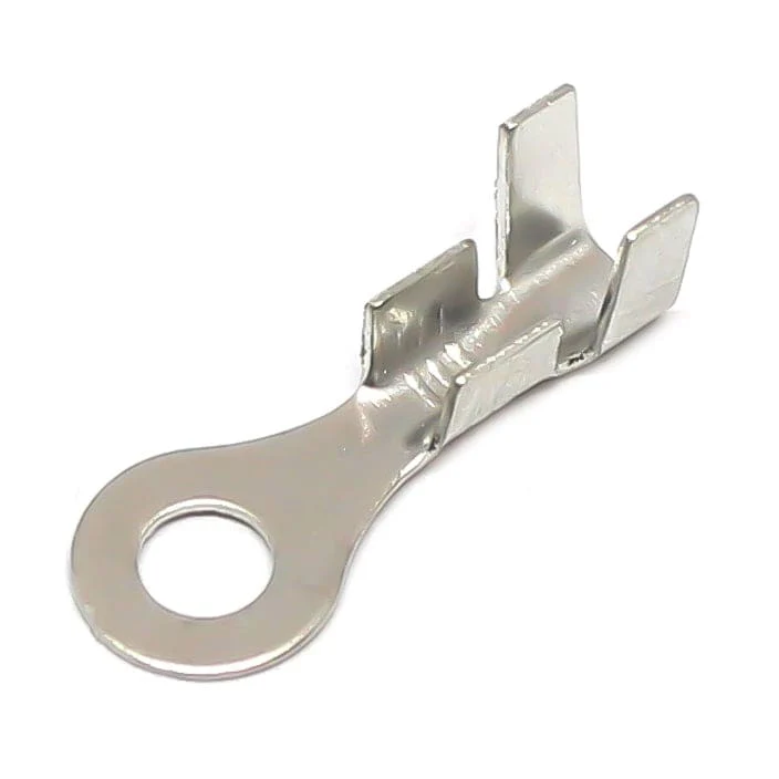 DJ4311-3.2C-T - 16 to 14 AWG Ring Terminals, #5 Stud, Tin Plated Brass, Open Barrel, 100 Pieces