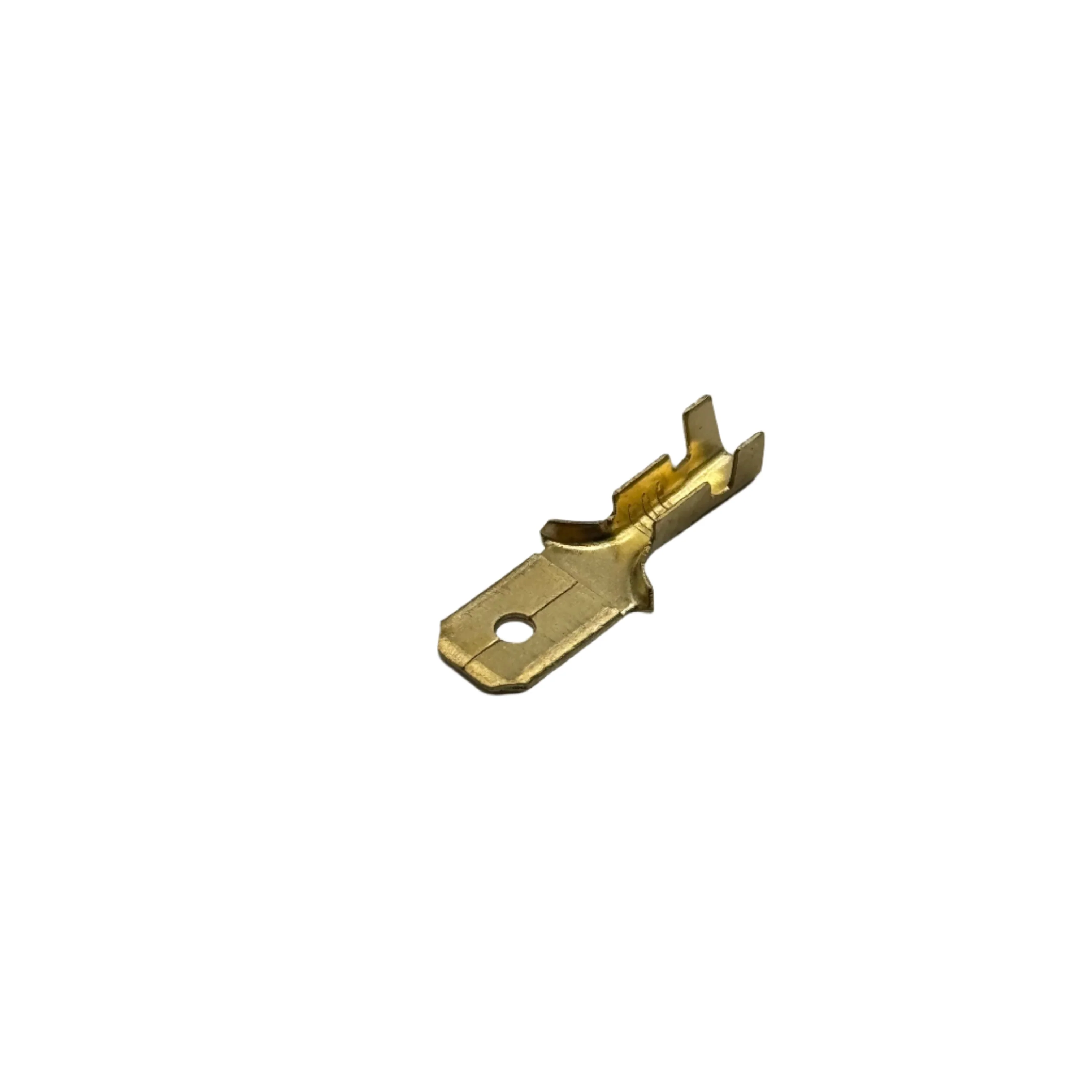 DJ610-6.3x0.8B - 18 to 16 AWG Male Quick Disconnects, Brass, 6.3 NEMA Tab, 100 Pieces