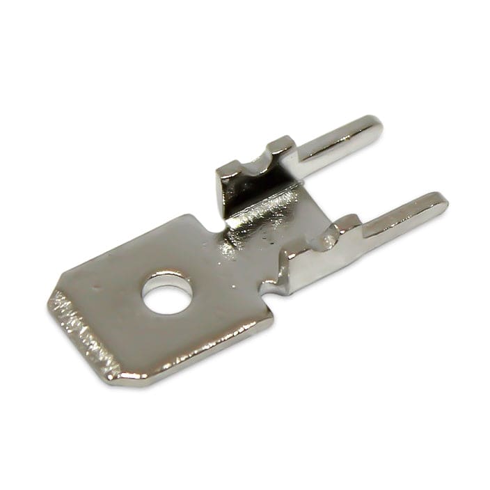 DJ6117-6.3x0.8-T - Tin Plated Brass Circuit Board Quick Disconnects, 6.3x0.8mm Tab, 100 Pieces