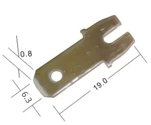 DJ6126-6.3x0.8-T - 4.8mm Tab, Quick Connect Male Solder Connectors, Tin Plated Brass, 100 pieces