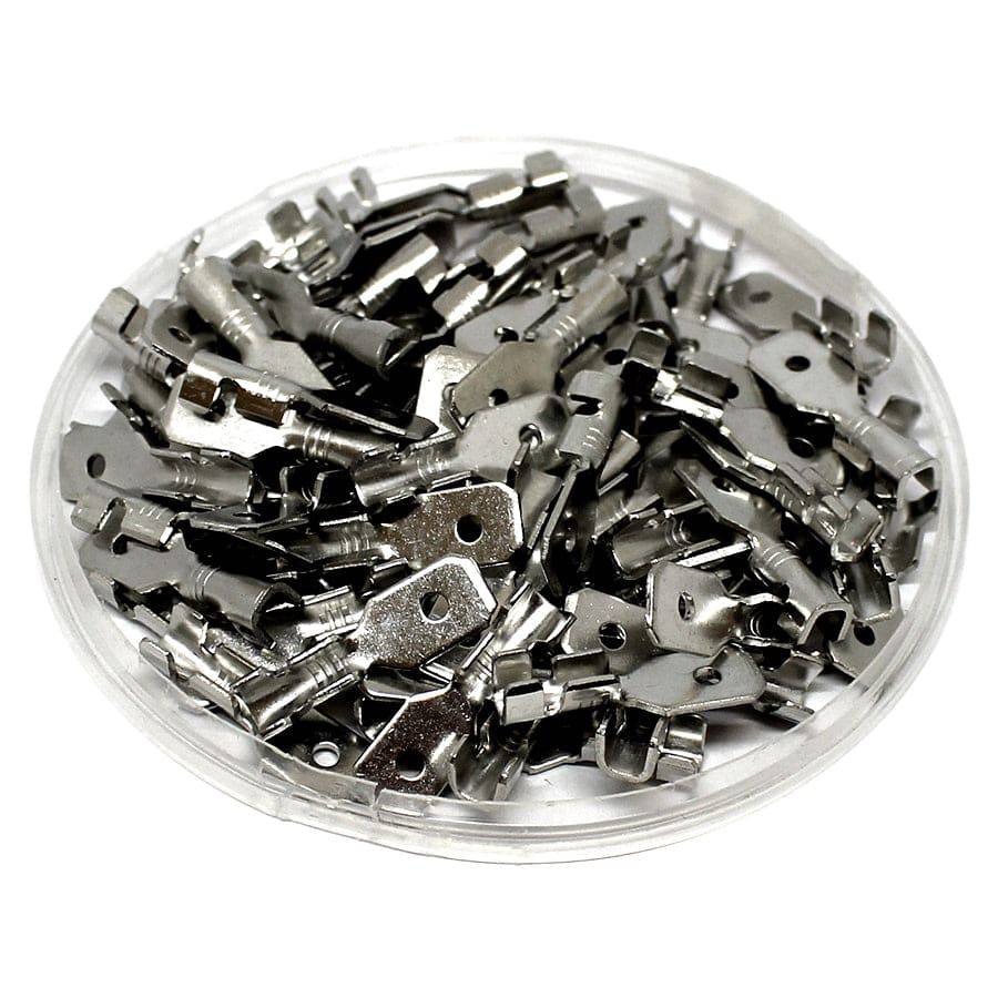 DJ616-6.3x0.8A-T - 22 to 20 AWG Male Quick Disconnects, Tin Plated Brass, 6.3 NEMA Tab, 100 Pieces - Image 3