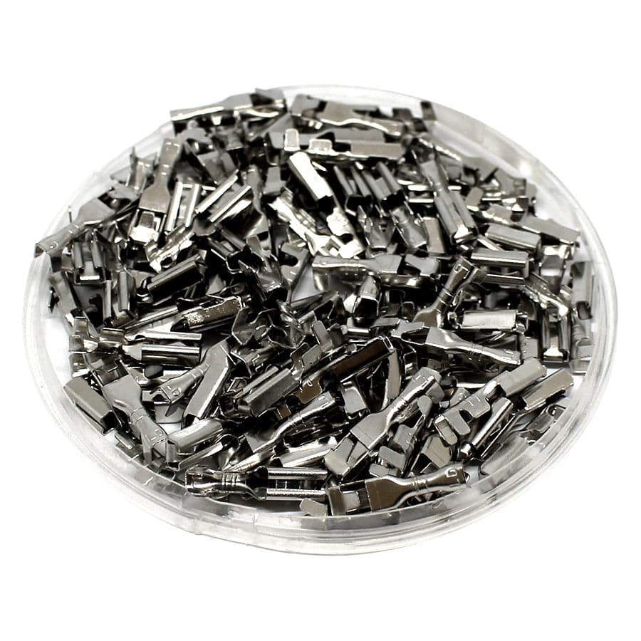 DJ621-E2.8X0.5-T - 22 to 18 AWG Female Quick Disconnects, Lock Tab, Brass, Tin Plated, 100 Pieces - Image 2