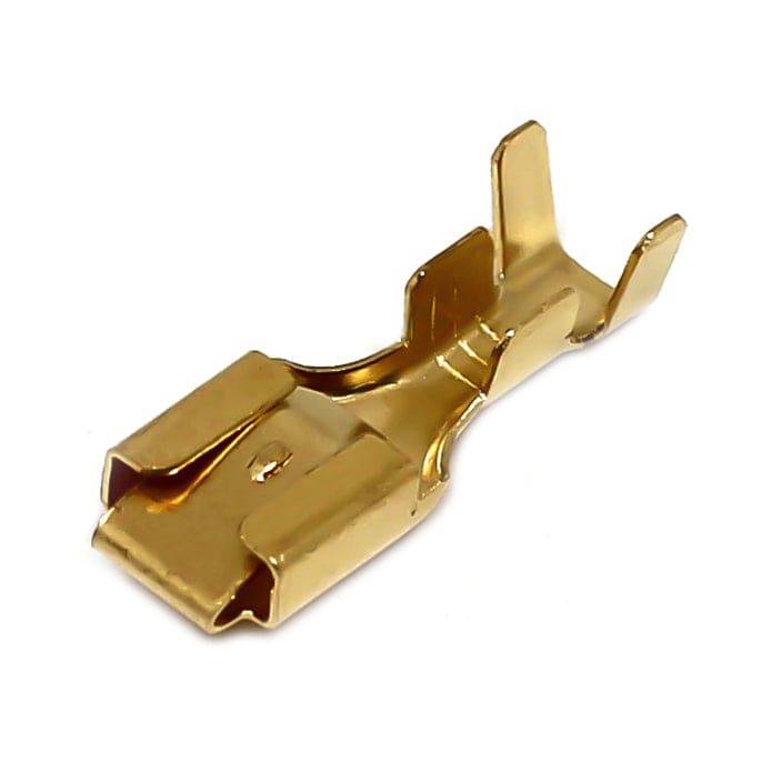 DJ621-F6.3C - 16 to 14 AWG Female Quick Disconnect, Brass, Locking Tab, 100 Pieces