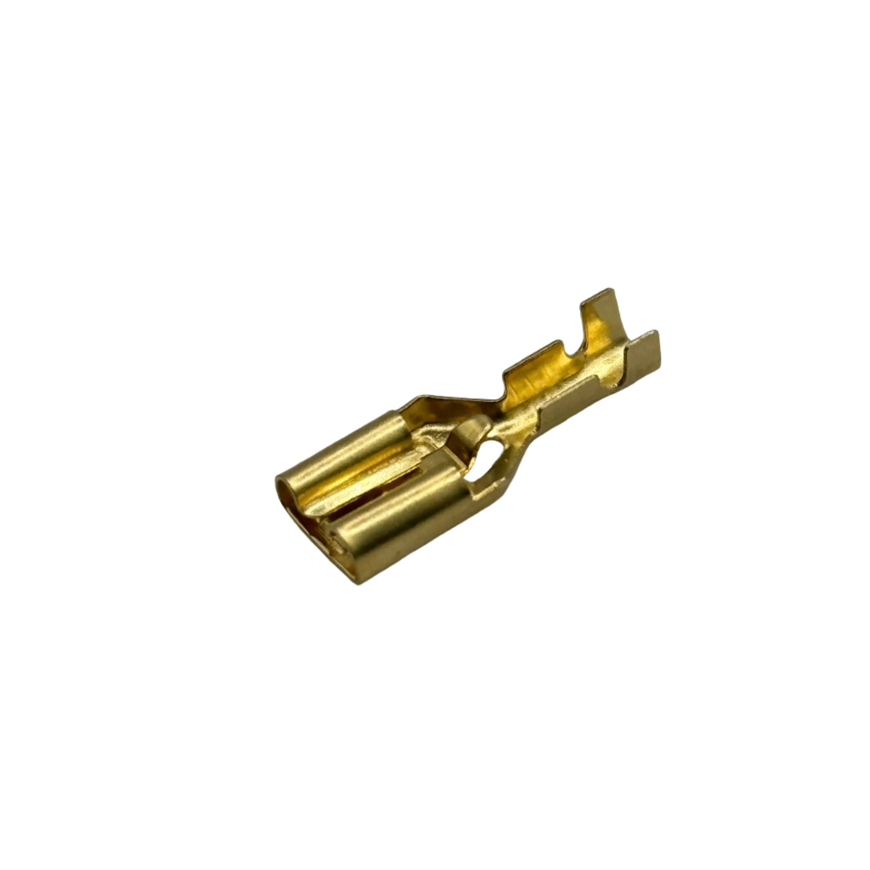DJ621-J6.3A - 22 to 20 AWG Female Quick Disconnects, Brass, Lock Tab, 100 Pieces