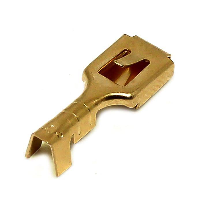 DJ621-B6.3B - 18 to 16 AWG Female Quick Disconnects, Brass, Lock Tab, 100 Pieces - Image 2