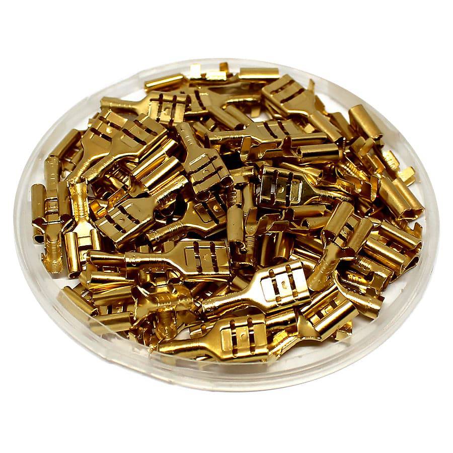 DJ622-D6.3A - 22 to 20 AWG Female Quick Disconnects, Brass, 6.3 NEMA Tab, 100 Pieces - Image 2