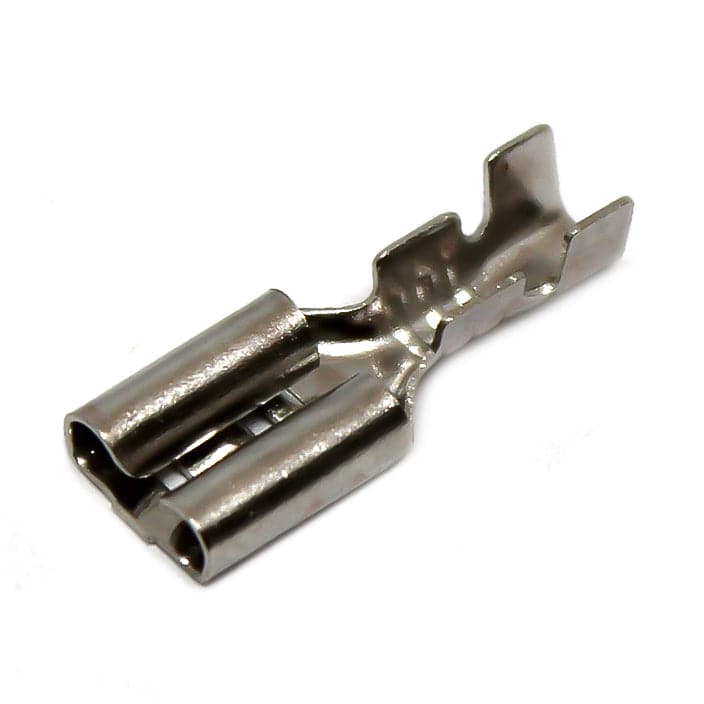 DJ622-D4.8Ax0.8 - 22 to 18 AWG Female Quick Disconnects, No Tin, Non Locking, 100 Pieces