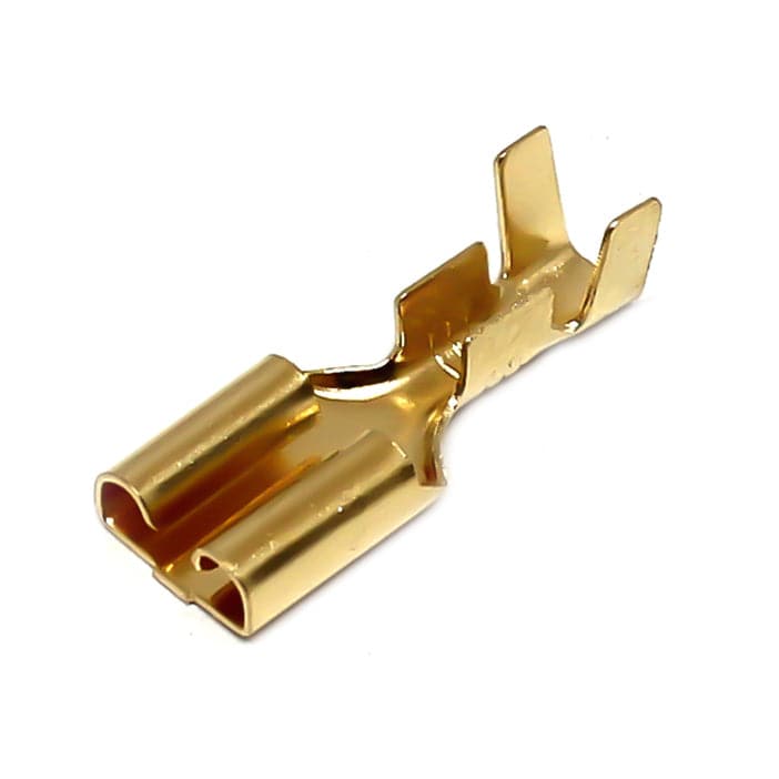 DJ626-D4.8A - 16 to 14 AWG Female Quick Disconnects, Brass, 4.8 NEMA Tab, 100 Pieces