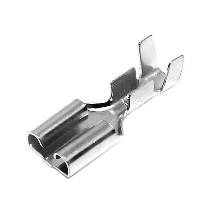 DJ626-D4.8A-T - 16 to 14 AWG Female Quick Disconnects, Tin Plated Brass, 4.8 NEMA Tab, 100 Pieces