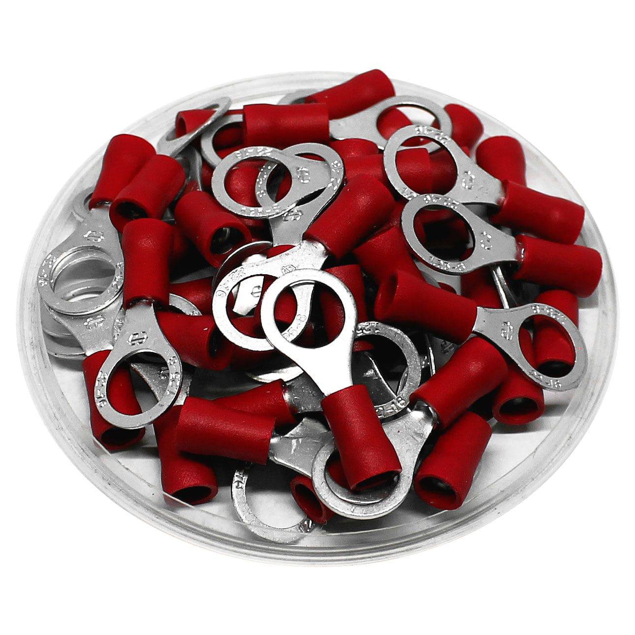 DRVB8-1 DIN46237 Vinyl Ring Terminal Brazed 22-16 AWG - 5/16" Stud - 100/pk
