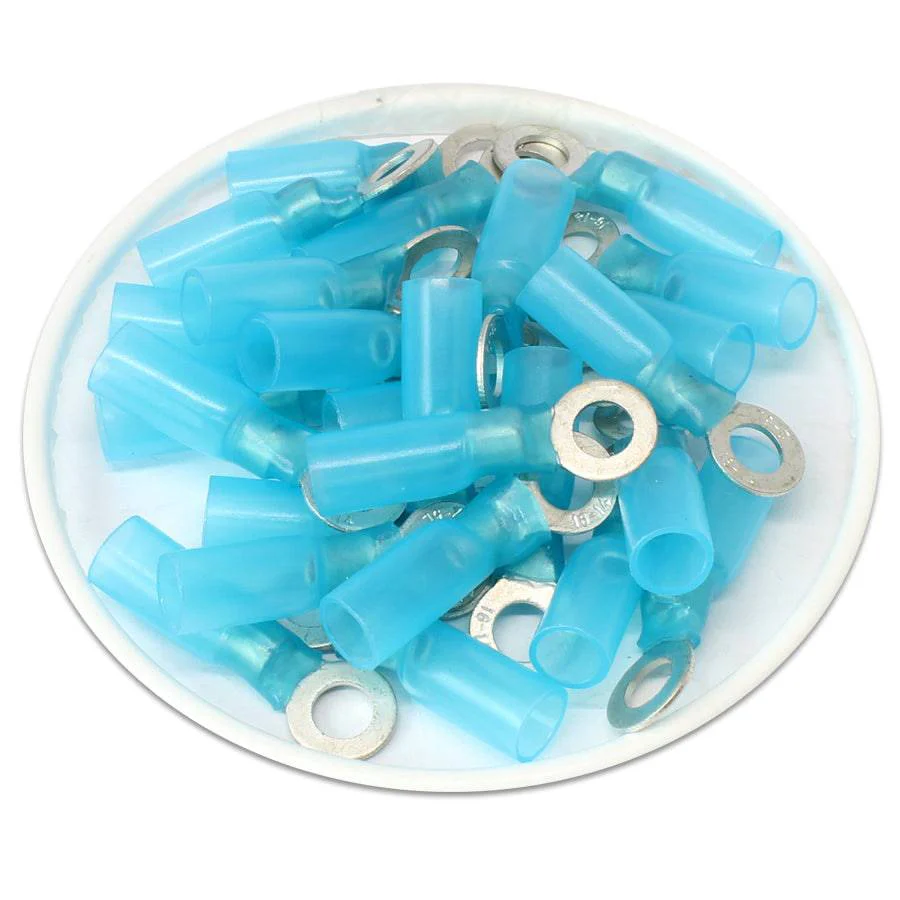 DSB10 - 16 to 14 AWG Heat Shrink Ring Terminals, #10 Stud, Polyolefin, 25 Pieces - Image 2
