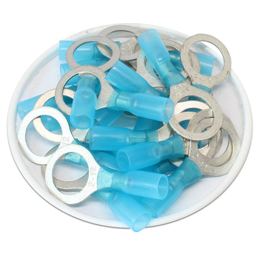 DSB12 - 16 to 14 AWG Heat Shrink Ring Terminals, 1/2" Stud, Polyolefin, 25 Pieces - Image 2