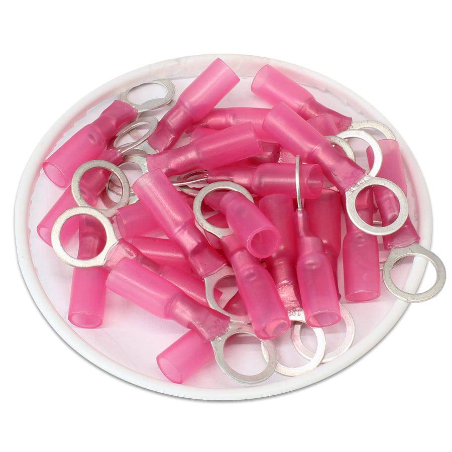 22 to 16 AWG Heat Shrink Ring Terminals, 5/16" Stud, Polyolefin, 25 Pieces - DSR516 - Image 2