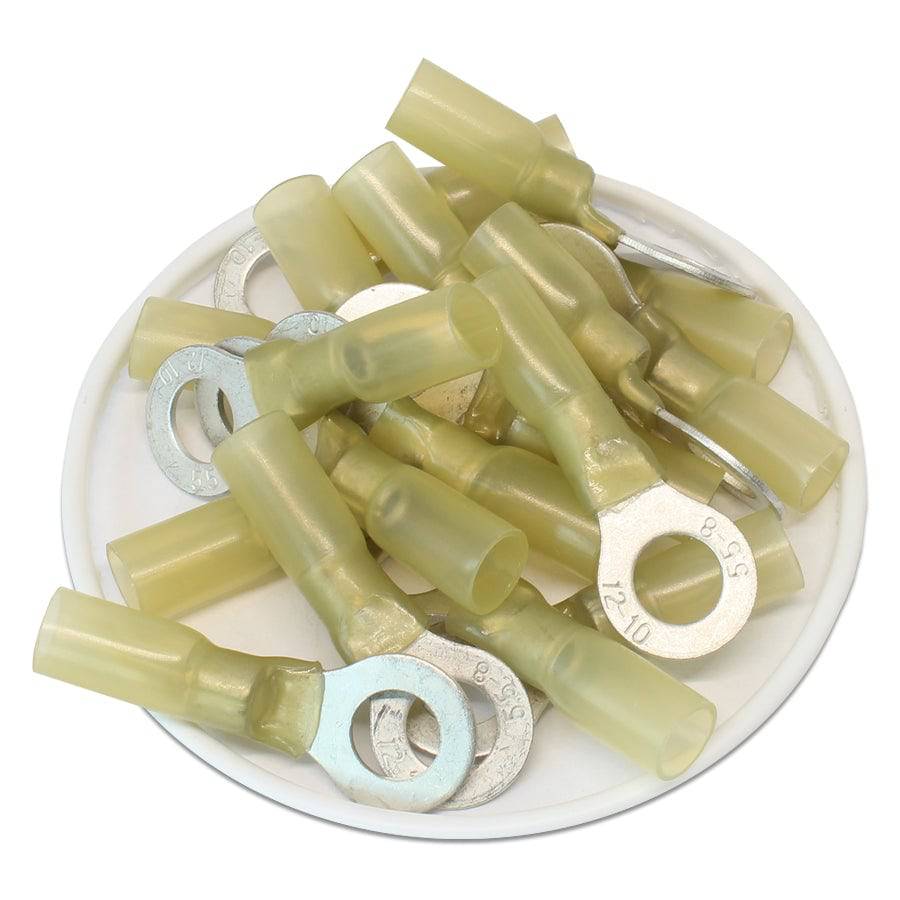 DSY10 - 12 to 10 AWG Heat Shrink Ring Terminals, #10 Stud, Polyolefin, 25 Pieces - Image 2
