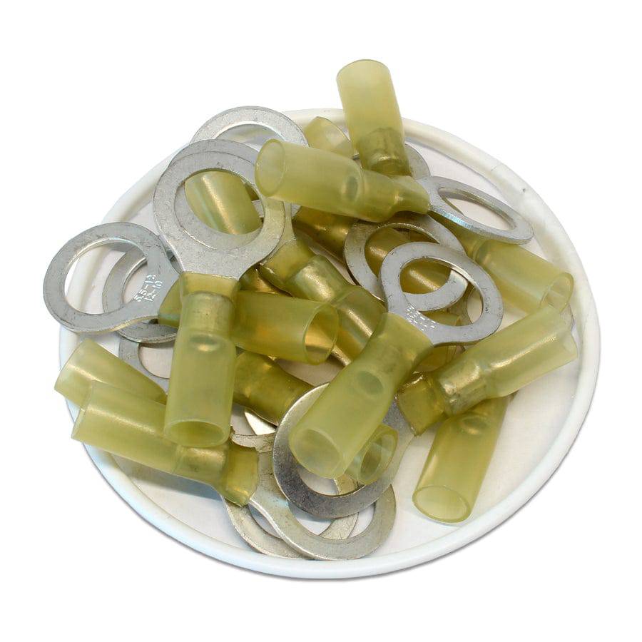 DSY12 - 12 to 10 AWG Heat Shrink Ring Terminals, 1/2" Stud, Polyolefin, 25 Pieces - Image 2
