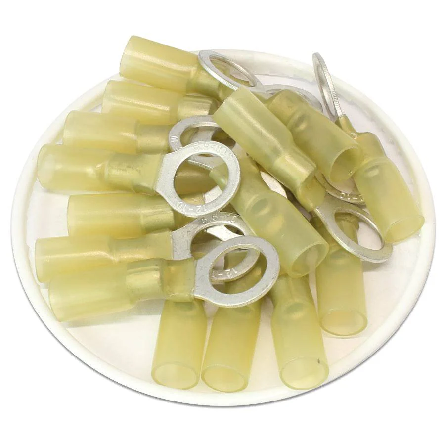 DSY38 - 12 to 10 AWG Heat Shrink Ring Terminals, 3/8" Stud, Polyolefin, 25 Pieces - Image 2