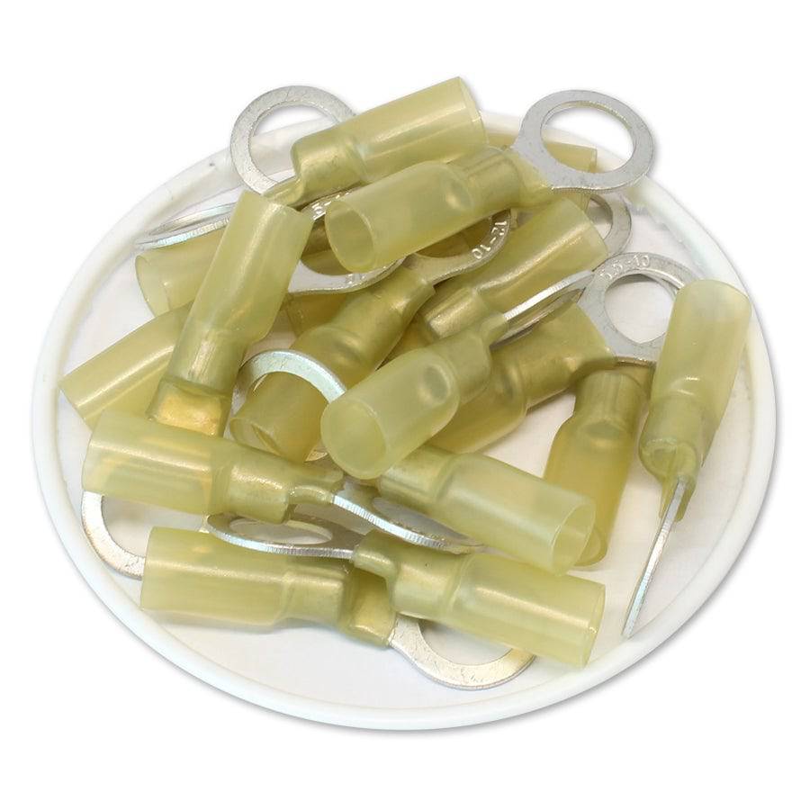 DSY516 - 12 to 10 AWG Heat Shrink Ring Terminals, 5/16" Stud, Polyolefin, 25 Pieces - Image 2