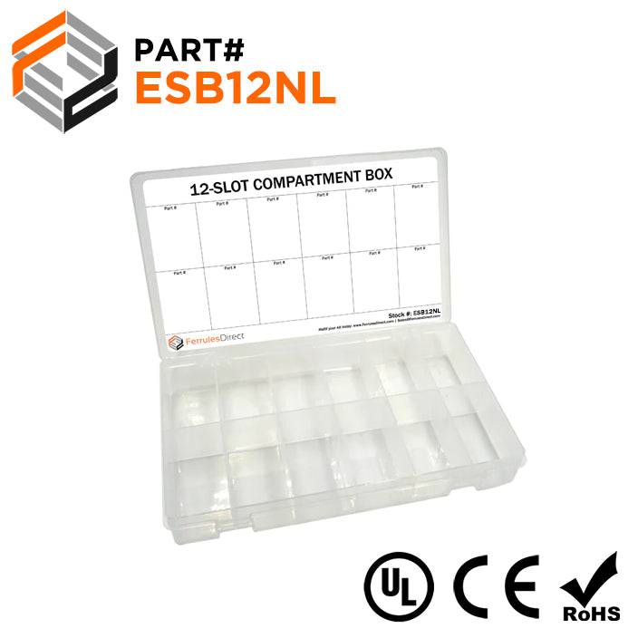 ESB12NL - 12-Slot Plastic Compartment Box, Medium Sized, Non-Locking Lid, 1 Piece