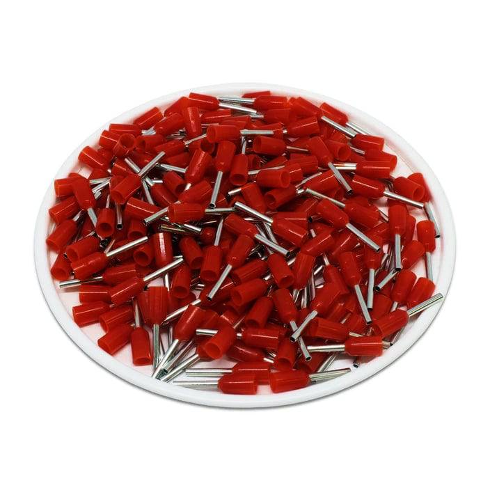 F05008R - 22 AWG Insulated Wire Ferrules, 8mm Pin, Red, 500 Pieces - Image 2