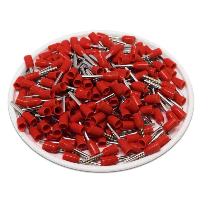 F07508R - 20 AWG Insulated Wire Ferrules, 8mm Pin, Red, 500 Pieces - Image 2
