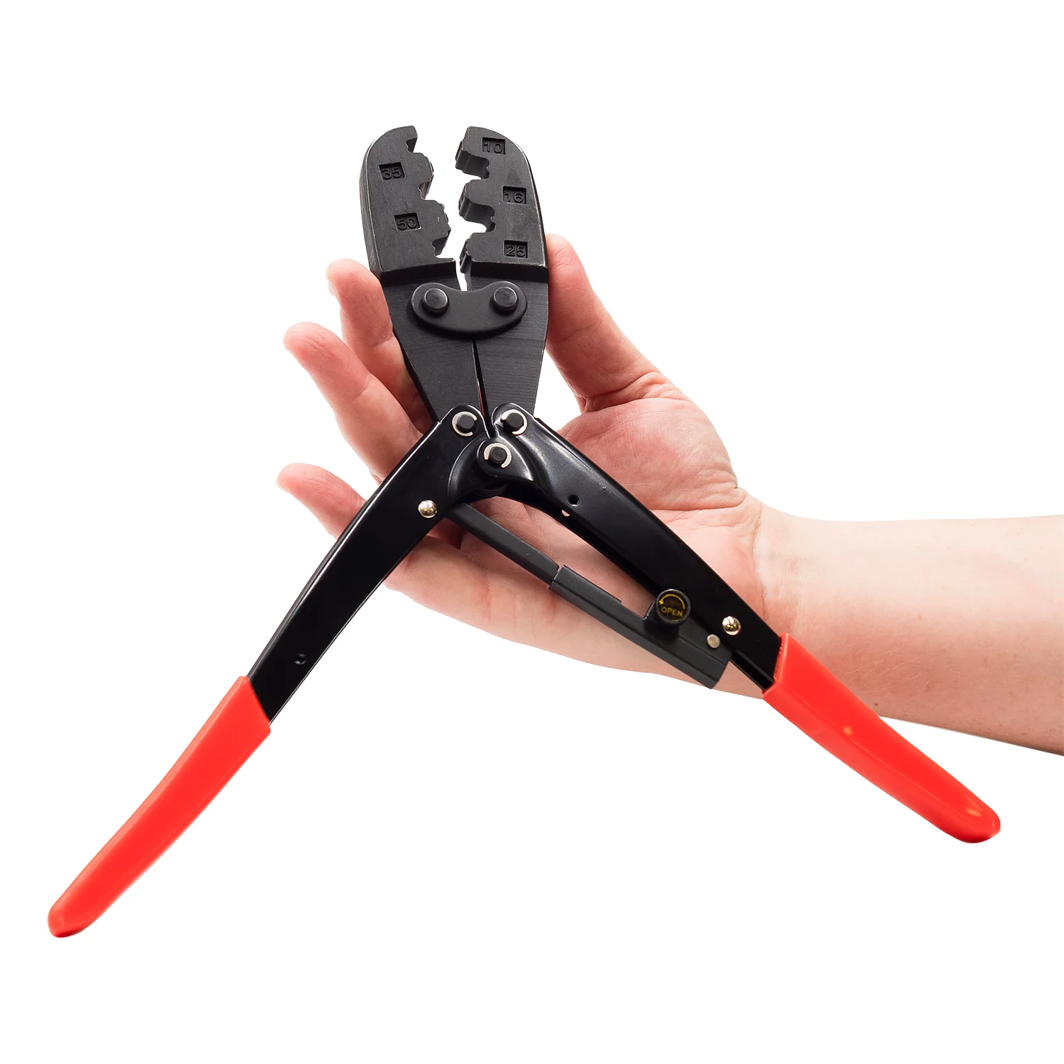 FD0801 - 8 to 1 AWG Wire Ferrules Crimping Tool, Ratchet, Heavy Duty, XL Length, B-Crimp Profile, 1 Piece - Image 3