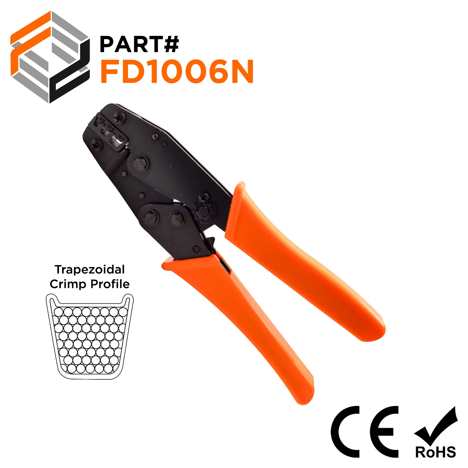 FD1006N - 10 to 6 AWG Wire Ferrules Crimping Tool, Trapezoidal Crimp, 1 Piece