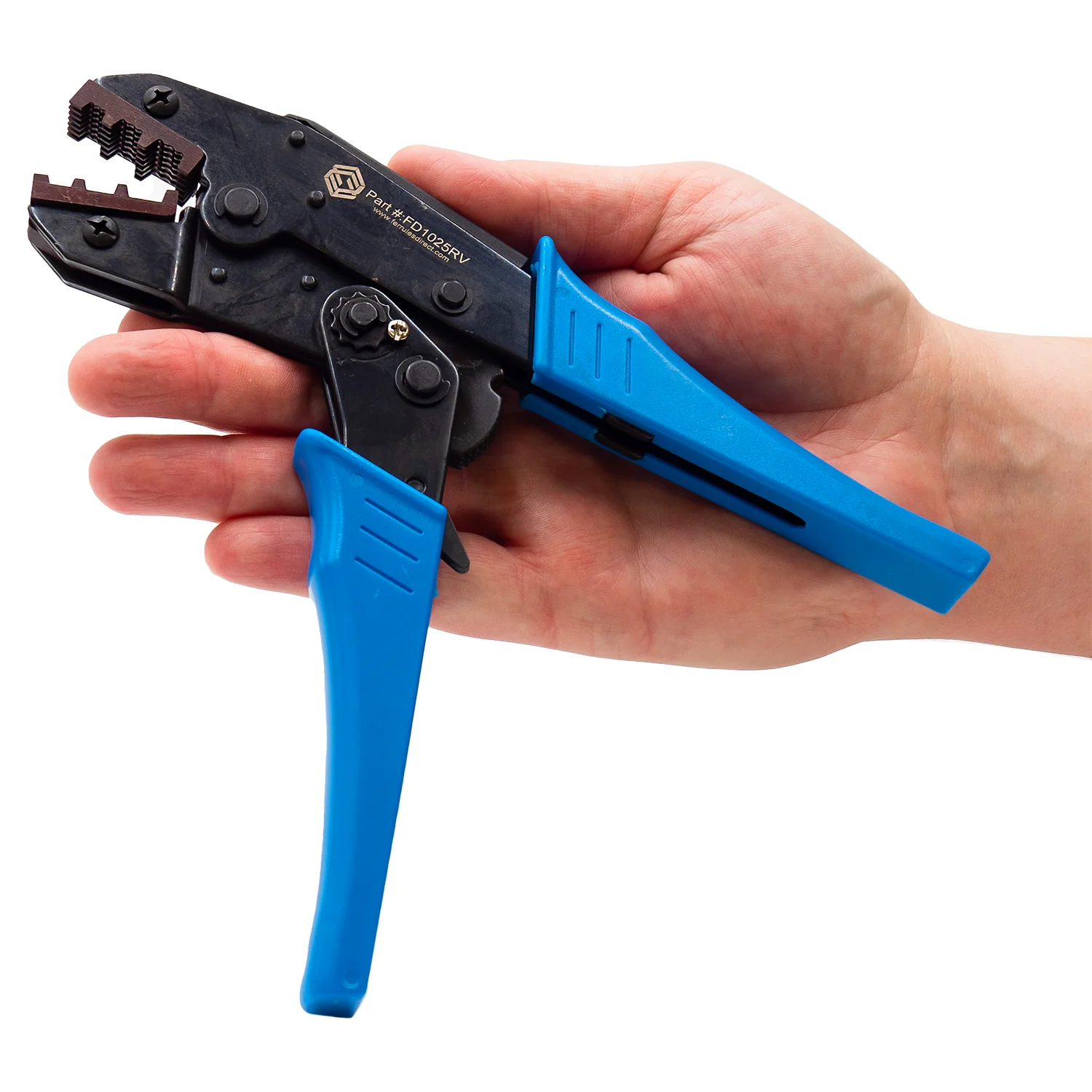 FD1025RV - 8 to 4 AWG Wire Ferrules Crimping Tool, Ratcheting, Bowtie Profile, 1 Piece - Image 3