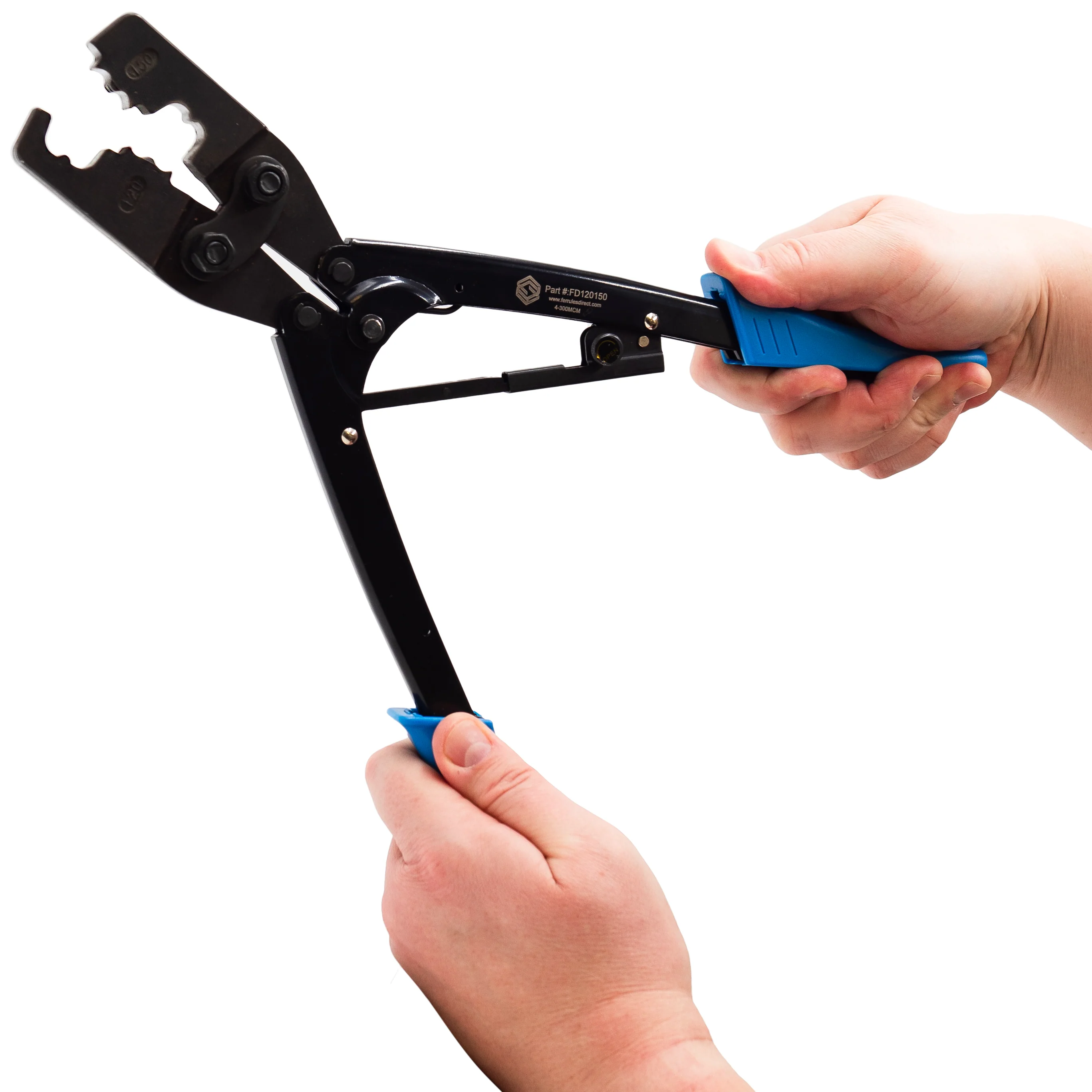 FD120150 - 4/O to 300 MCM Wire Ferrules Crimping Tool, Ratchet, XL Length, B-Crimp Profile, 1 Piece - Image 3