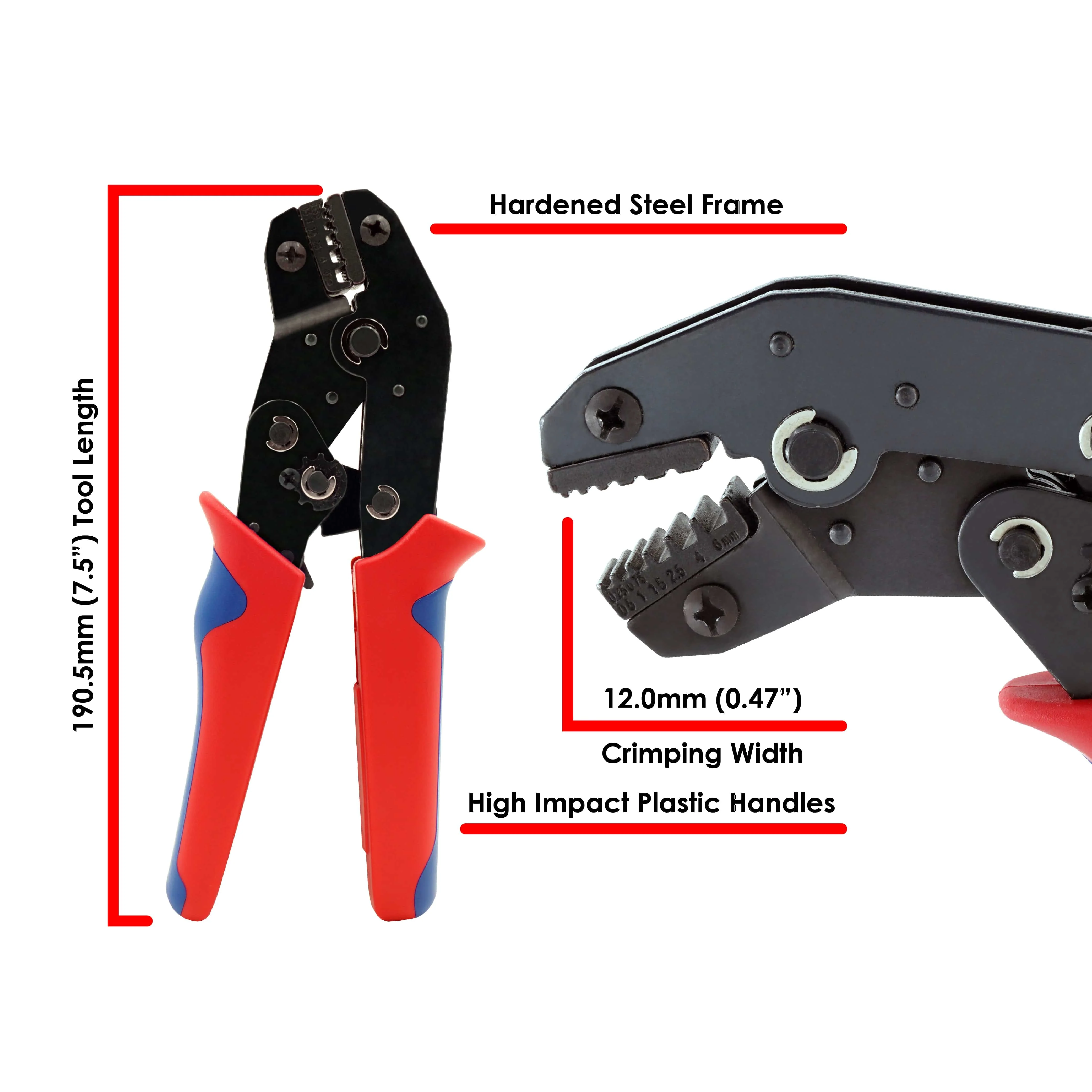 FD2410N - 24 to 10 AWG Wire Ferrules Crimping Tool, Side Load, Trapezoidal Profile, 1 Piece - Image 2