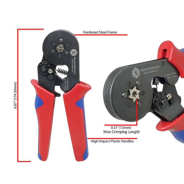 FD2810HX - 28 to 10 AWG Wire Ferrules Crimping Tool, Self-Adjusting Ratchet, Hexagonal Profile, 1 Piece - Image 2