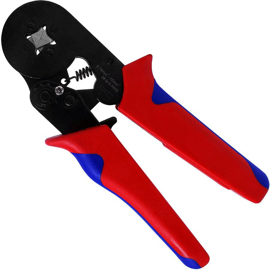 FD2810SQ - 28 to 10 AWG Wire Ferrules Crimping Tool, Self-Adjusting Ratchet, Square Profile, 1 Piece