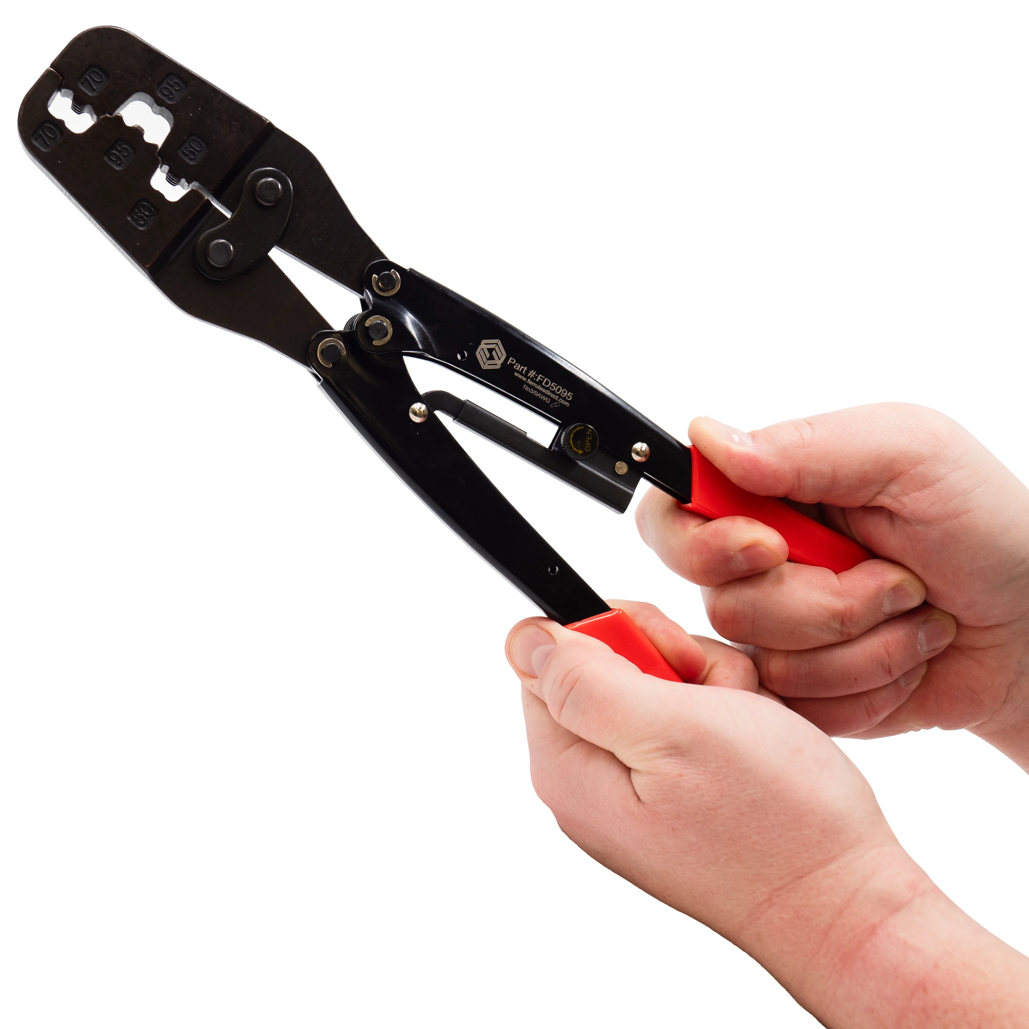 FD5095 - 1 AWG to 3/0 AWG Wire Ferrules Crimping Tool, Heavy Duty, XL Length, 1 Piece - Image 3