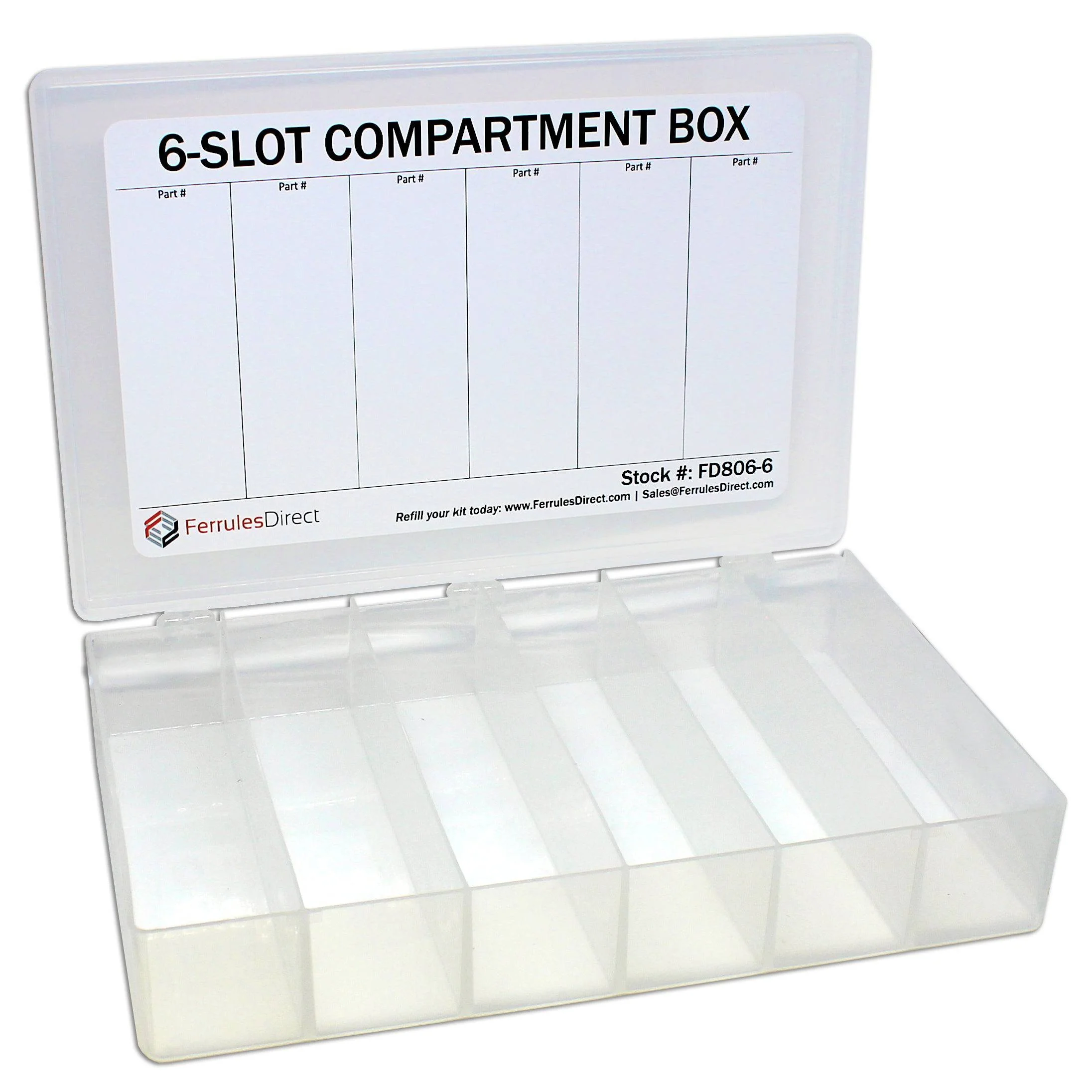 FD806-6 - 6-Slot Compartment Box - 12 3/4" x 8 1/2"