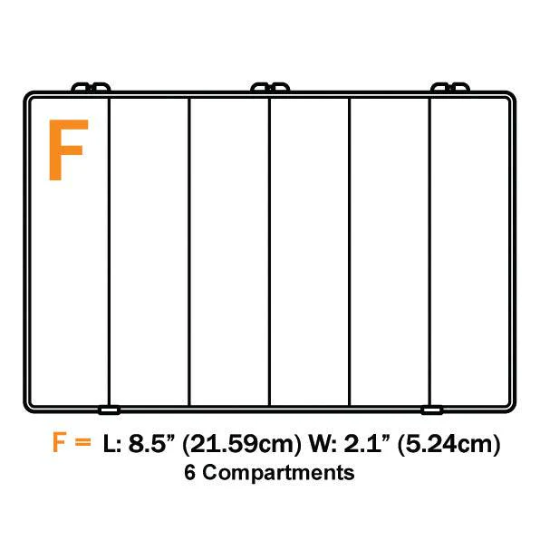 FD806-6 - 6-Slot Compartment Box - 12 3/4" x 8 1/2" - Image 2
