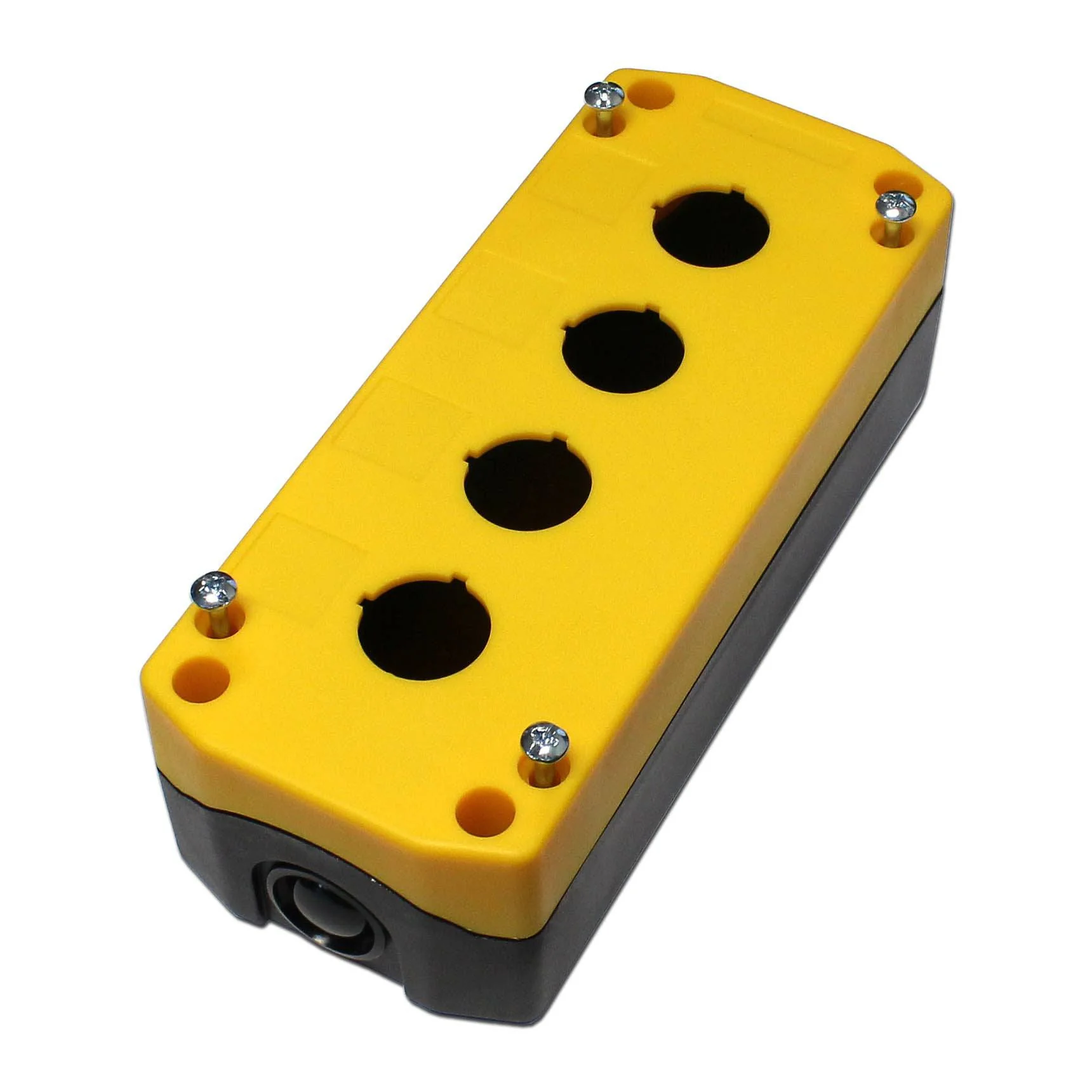 Push Button Enclosure, 4 Hole, 22mm Spacing, IP65 Rated, Yellow/Black, 1 Piece - B-4A
