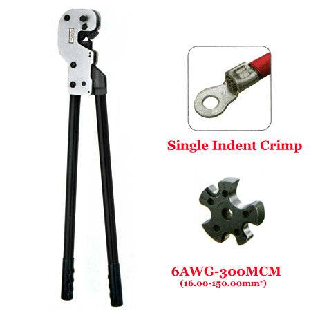 FDCT150 - 6 AWG to 250 MCM Non Insulated Terminals & Lugs Crimping Tool, Single Indent, 1 Piece