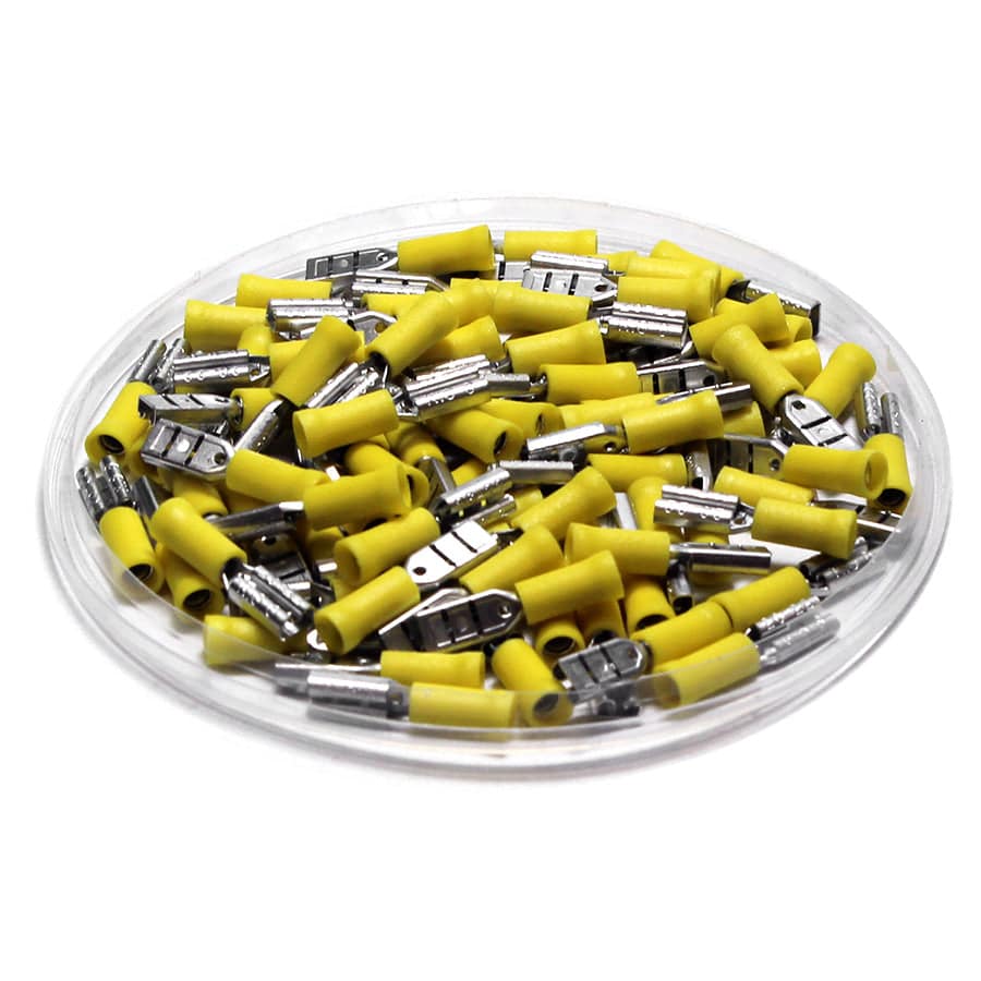 FDD05-110(8) - Vinyl Insulated Female Quick Disconnects - Double Crimp - 26-22 AWG