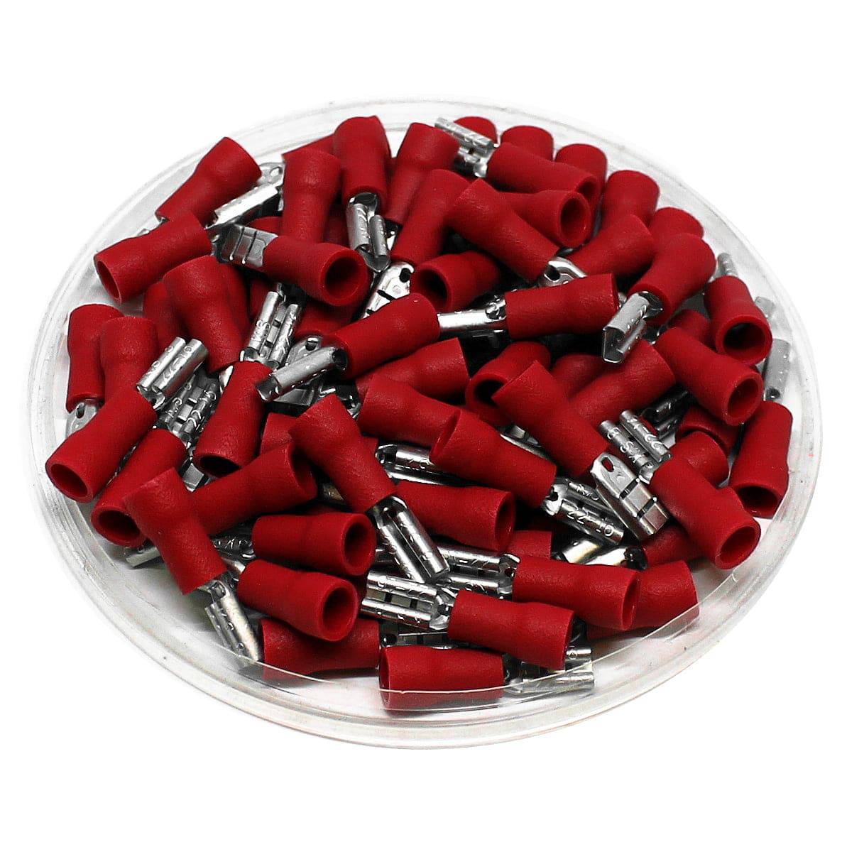 FDD1-110(8) - FEMALE - 22-16AWG Double Crimp Quick Disconnects - Vinyl