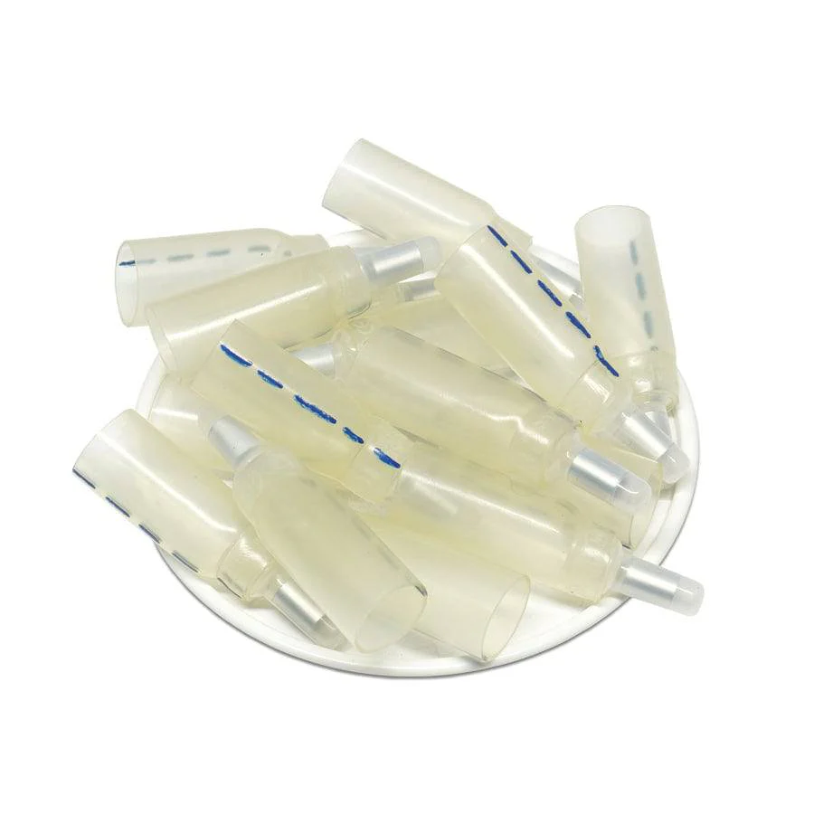 16 to 14 AWG Heat Shrinkable Multi-Wire Closed End Connectors, Blue Dash, Polyolefin, 25 Pieces - FDEC2L - Image 2
