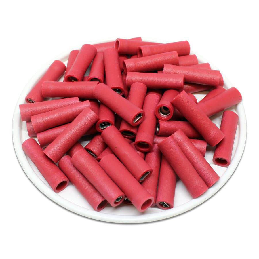 FDFD1-110(8) - Vinyl Fully Insulated Double Crimp Quick Disconnects - 22-16 AWG - Female