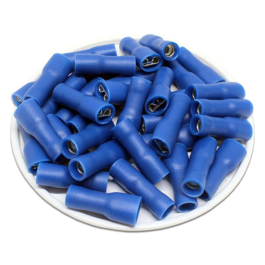 FDFD2-205(5) - Vinyl Fully Insulated Double Crimp Quick Disconnects - 16-14 AWG - Female