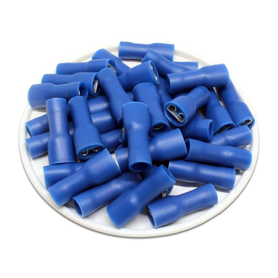 FDFD2-205(8) - Vinyl Fully Insulated Double Crimp Quick Disconnects - 16-14 AWG - Female