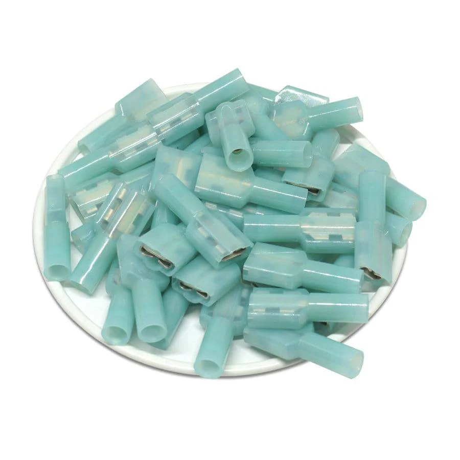 FDFNS2-250 - 16 to 14 AWG Nylon Insulated Quick Disconnects, Female, Fully Insulated, 100 Pieces