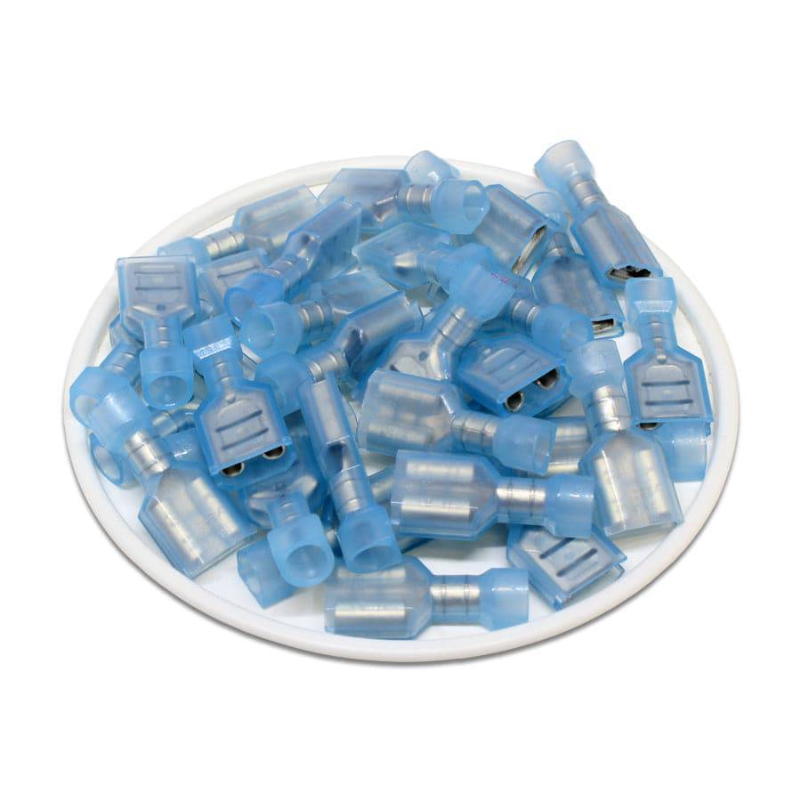 FDFNY2-250(A) - 16 to 14 AWG Nylon Insulated Quick Disconnects, Female, Fully Insulated, 100 Pieces