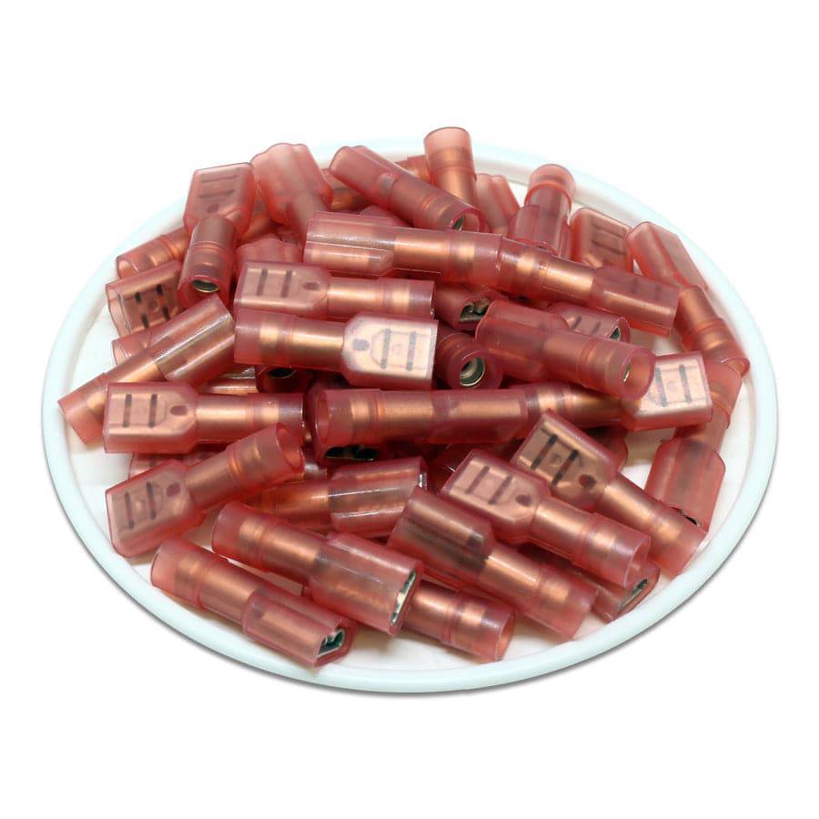 FDFNYD1-187(5) - Nylon Fully Insulated Double Crimp Quick Disconnects - 22-16 AWG - Female
